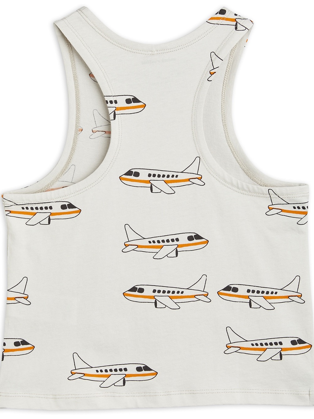 Mini Rodini Beige Tank with Orange Airplane Print  9-18M